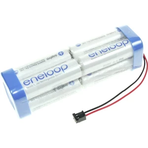 Paket baterija na punjenje 8 Mignon (AA) kabel, utikač NiMH Panasonic eneloop dvostruka kocka F2x2x2 Graupner 9.6 V 1900 mAh slika