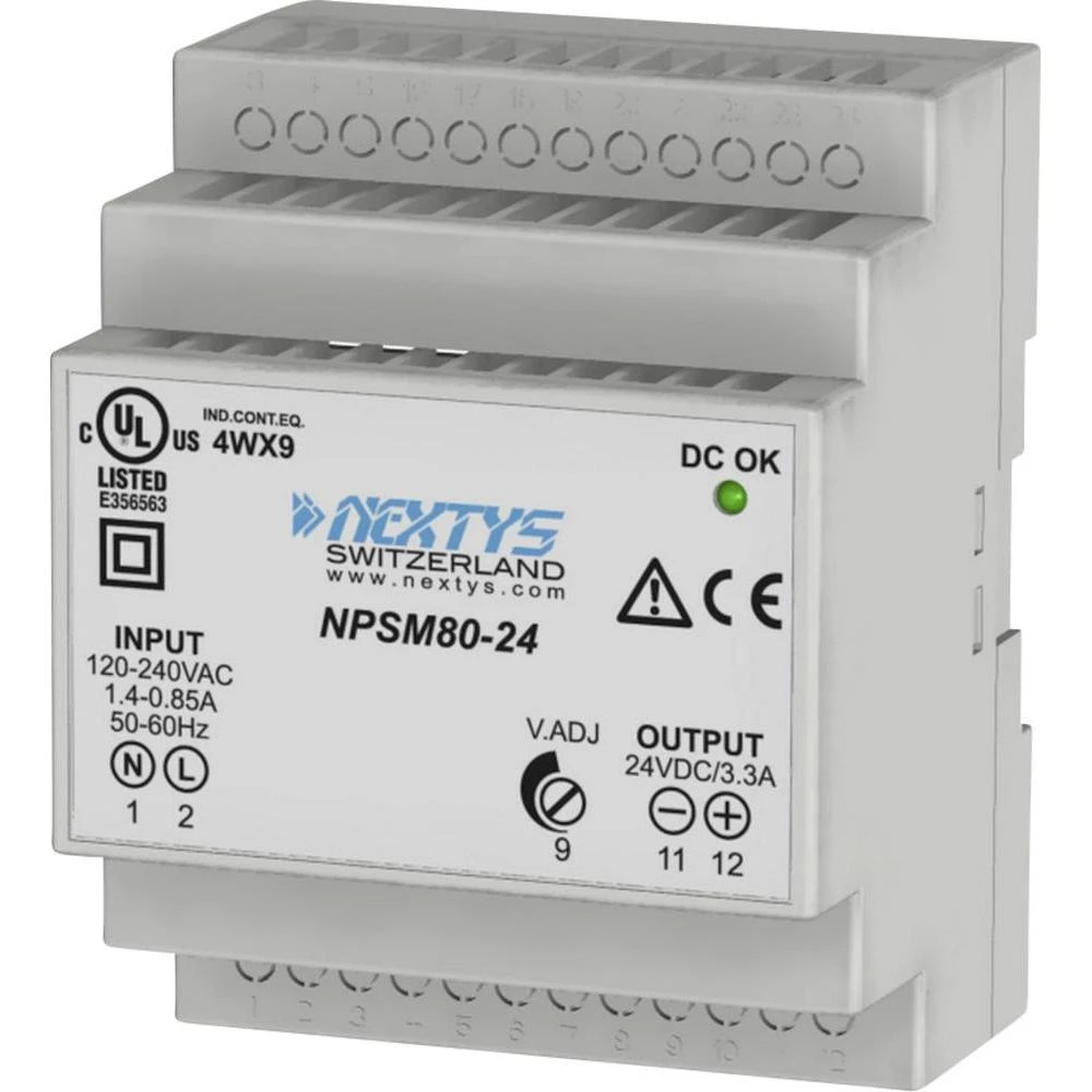 Adapter napajanja za profilne šine (DIN-letva) Nextys NPSM80-24 24 V/DC 3.3 A 80 W 1 x slika