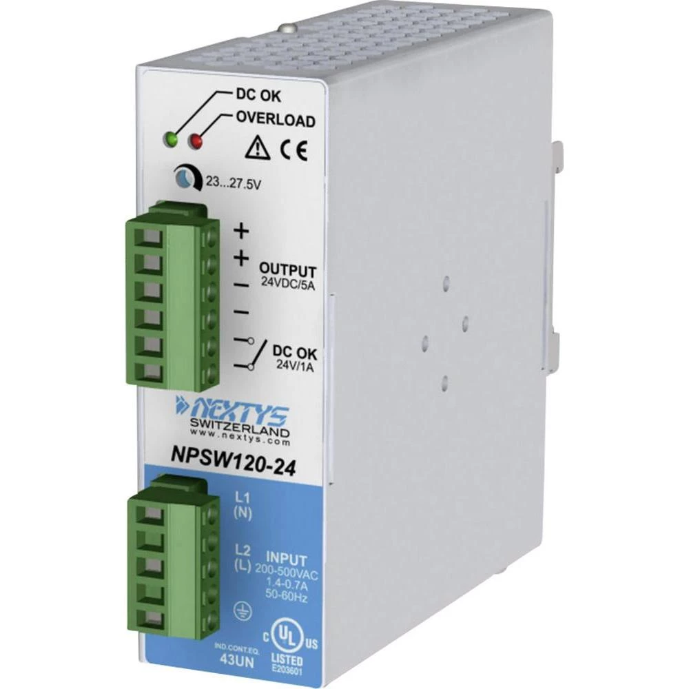 Adapter napajanja za profilne šine (DIN-letva) Nextys NPSW120-24 24 V/DC 5 A 120 W 1 x slika