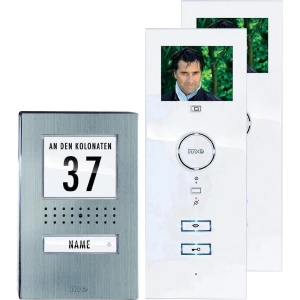 Video portafon s kablom komplet m-e modern-electronics 1 obiteljska kuća plemeniti čelik, bijeli slika
