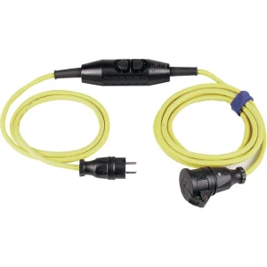 Strujni produžni kabel [šuko gumeni utikač -šuko gumeni spojnik] 344.404-5.05 16 A žuta, crna 4.50 m s PRCD SIROX slika