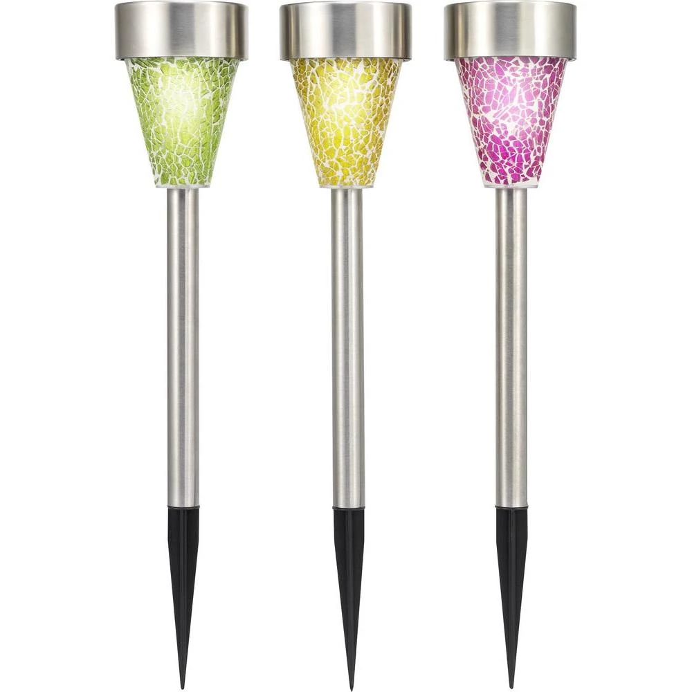 Solarna vrtna svjetiljka Mosaik šarena renkforce LED RGB 3 kom. u setu slika