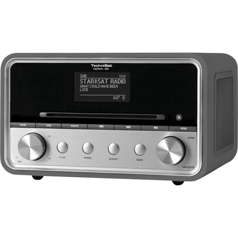 Internetski stolni radio DigitRadio 580 TechniSat AUX, Bluetooth®, CD, DAB+,internetski radio, UKV, USB za više prostorija, Spotify antracitna slika