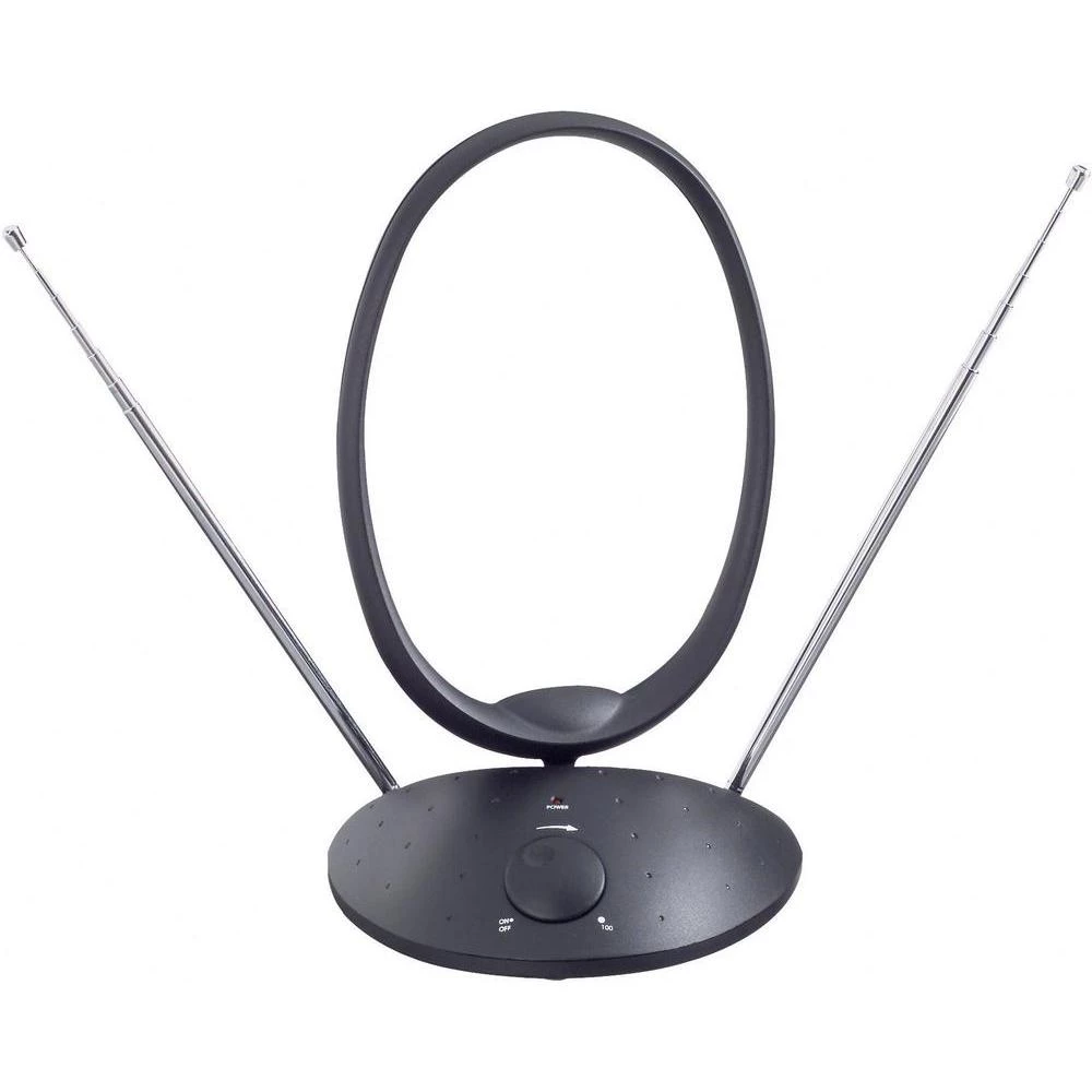 Aktivna DVB-T antena 42 dB plosnata za unutarnji prostor crna slika