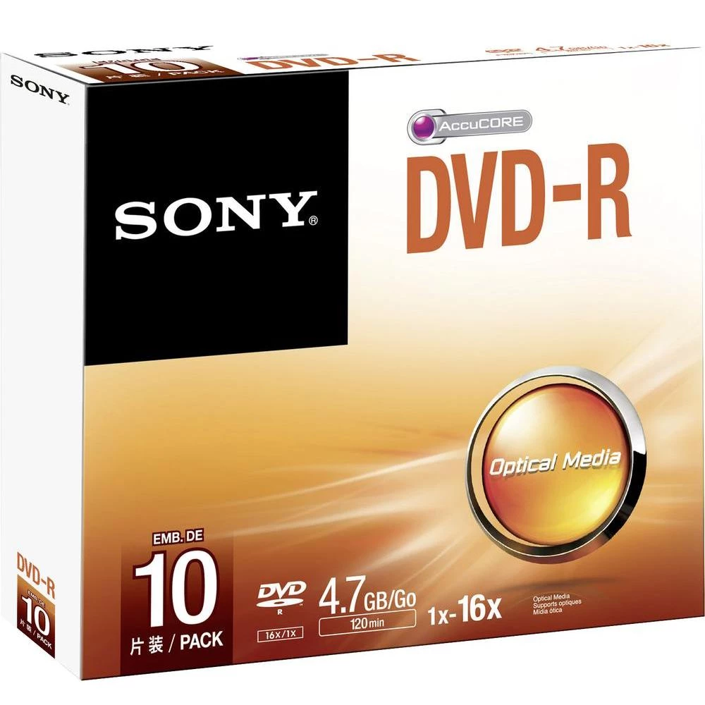 Prazni DVD-R Rohling DMR47SS Sony 4.7 GB tanka kutija, 10 kom. slika