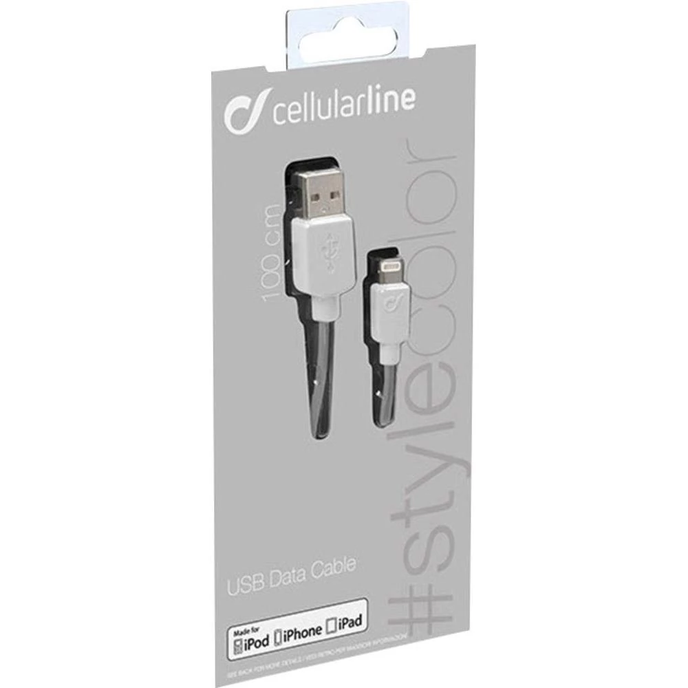 Podatkovni/punjački kabel za iPad/iPhone/iPod [1x USB 2.0 utikač A - 1x Apple Dock utikač Lightning] CellularLine 1 m bijela slika