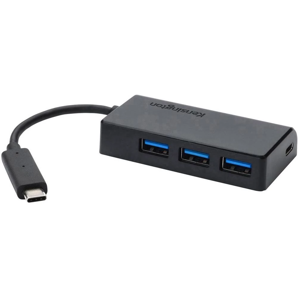 4-portni USB 3.0 hub K33995WW Kensington s USB priključkom Type-C™ crna slika