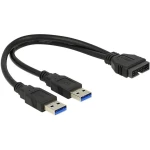 USB 3.0 adapter [2x USB 3.0 utikač A - 1x USB 3.0 utikač interni 19-polni] Delock crna
