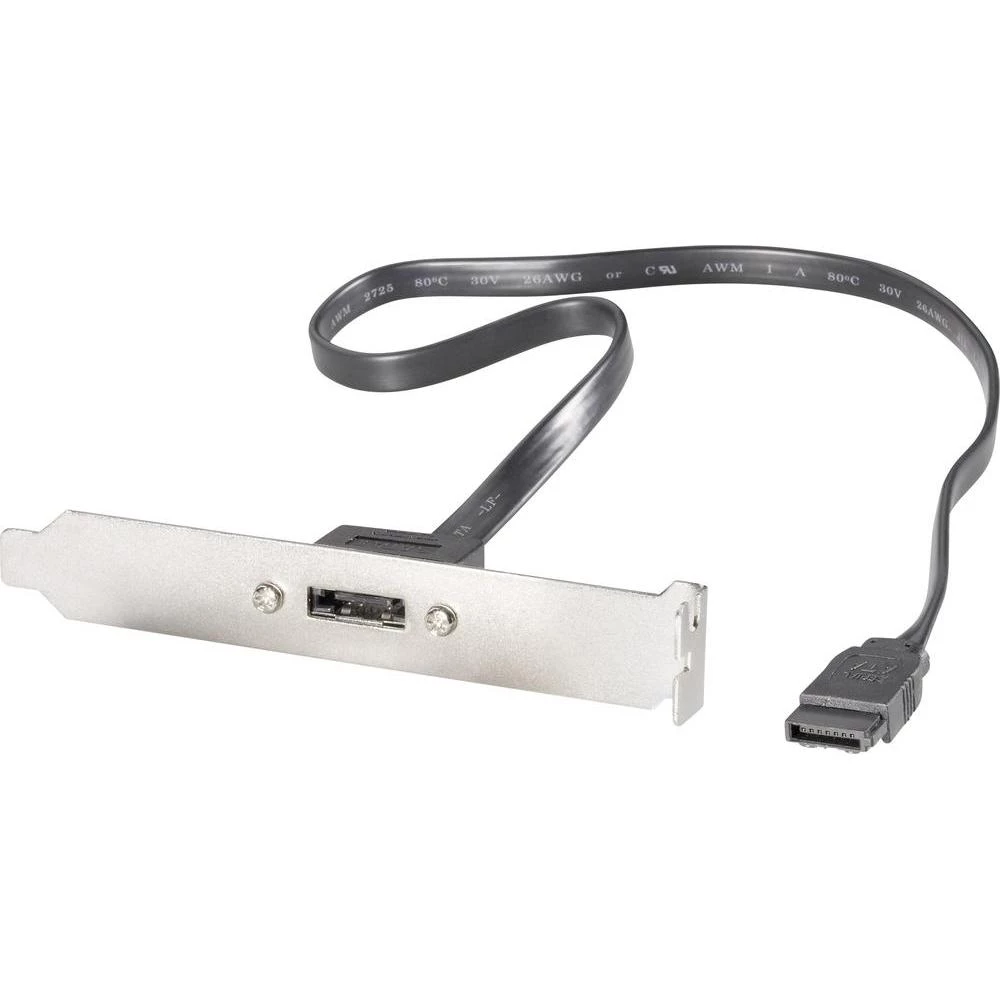 Adapter za tvrde diskove [1x eSATA-utikač ženski 7pol. - 1x SATA utikač 7pol.] Akasa 0.45 m, crna slika