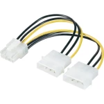 Strujni Y kabel Renkforce [2x IDE strujni utikač 4-polni - 1x PCle utikač 8-polni] 0.15 m, žuto-crna