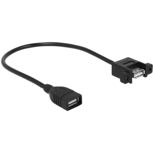 USB 2.0 produžni kabel za ugradnju [1x USB 2.0 ženski utikač A - 1x USB 2.0 ženski utikač A] Delock 0.25 m crna slika