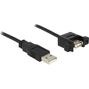 USB 2.0 produžni kabel za ugradnju [1x USB 2.0 utikač A - 1x USB 2.0 ženski utikač A] Delock 1.00 m crna slika