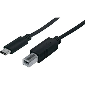 USB 2.0 priključni kabel [1x USB utikač C - 1x USB 2.0 utikač B] Manhattan 1 m, crna, UL certifikat slika