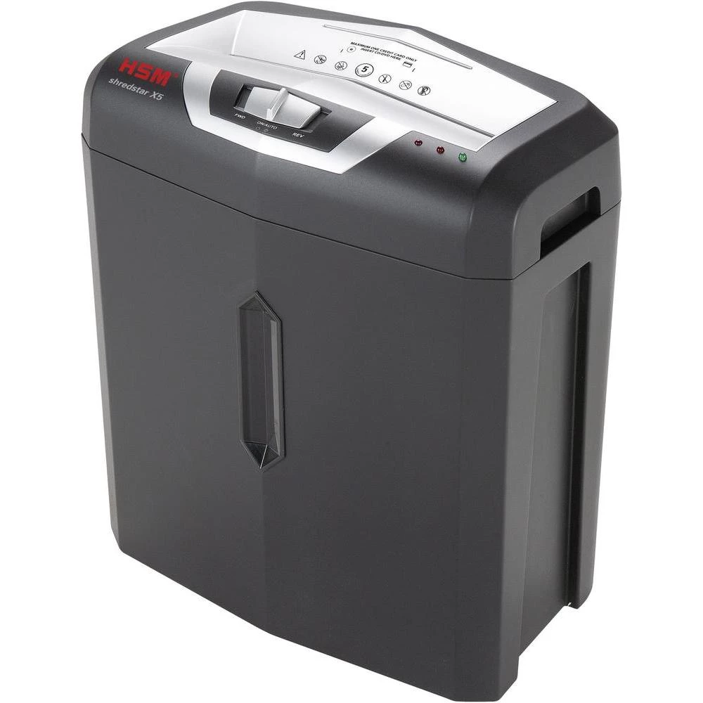 Uništavač dokumenata HSM shredstar X5 poprečno-uzdužni rez stupanj zaštite 4 uništava i CD-e, DVD-e, kreditne kartice slika