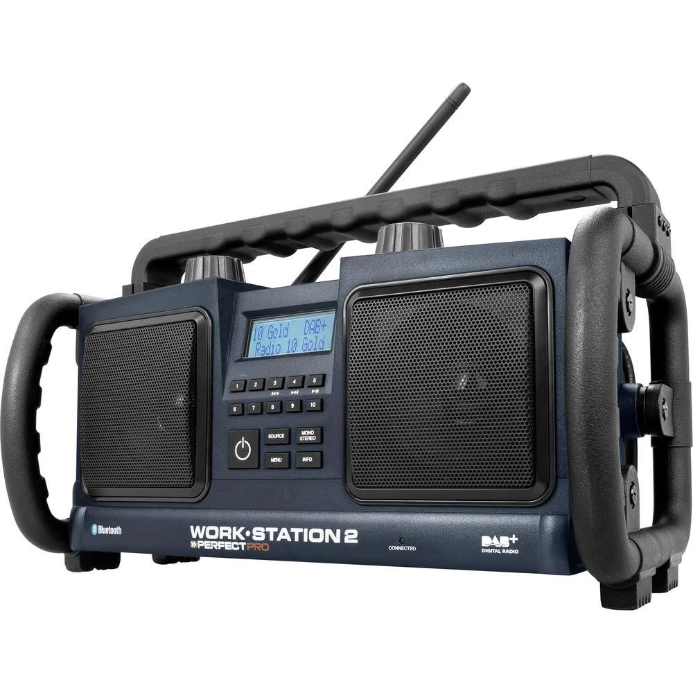 DAB+ radio PerfectPro Workstation 2 Radio za gradilište audio, stereo (3.5 mm jack), Bluetooth® zaštita od prskanja vodom, otporan na prašinu, otporan na udarce crna slika
