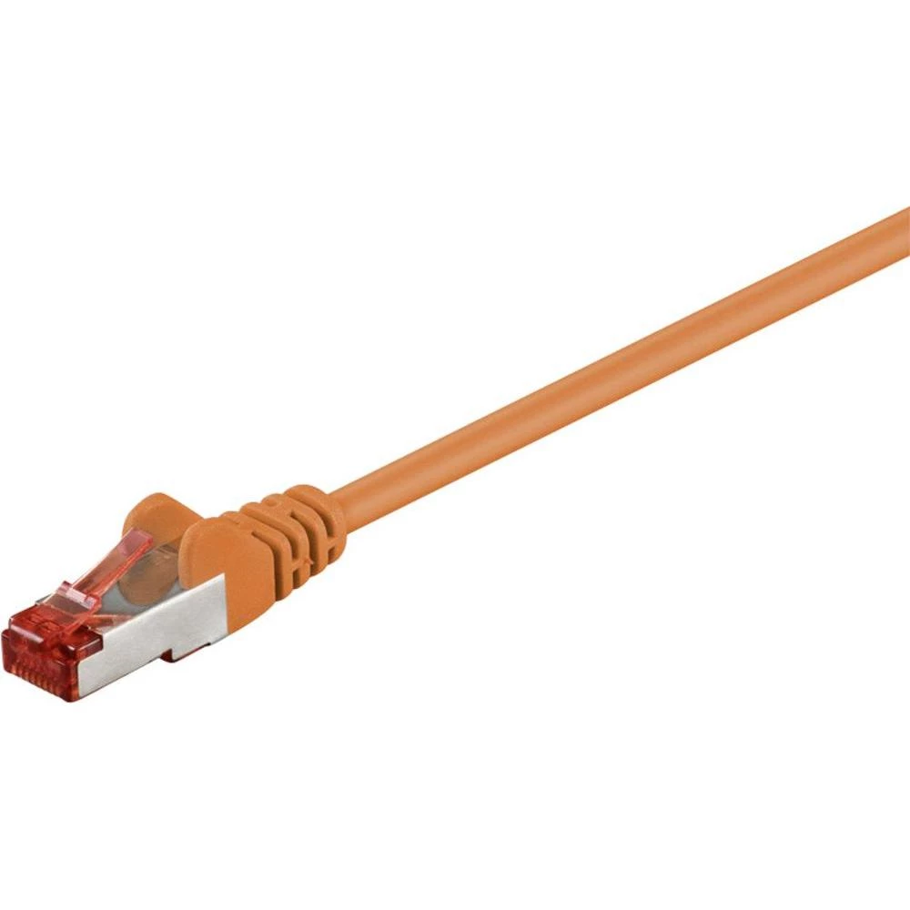 RJ45 mrežni priključni kabel CAT 6 S/FTP [1x RJ45-utikač - 1x RJ45-utikač] 0.15 m narančasti, pozlaćeni kontakti, Goobay slika