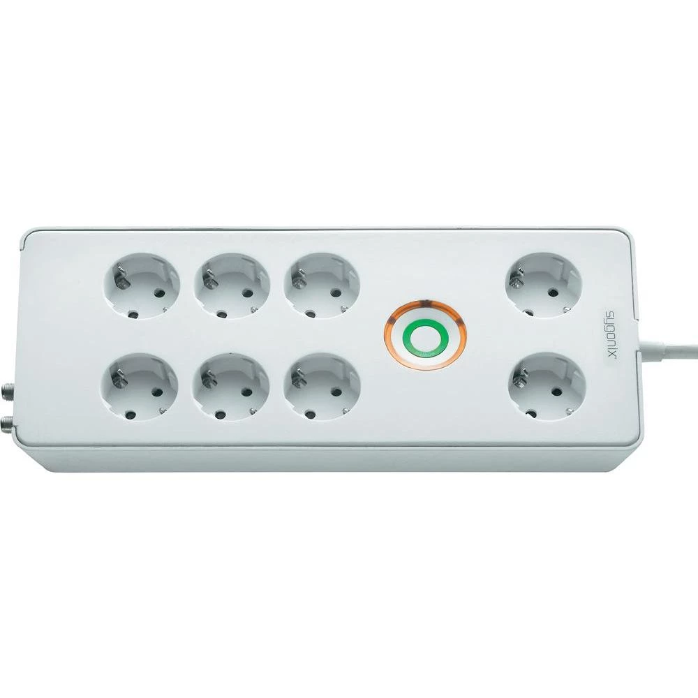Razdjelna letva sa zaštitom od prenapona Sygonix 1304170, 8 sigurnosnih utičnica, bijela slika