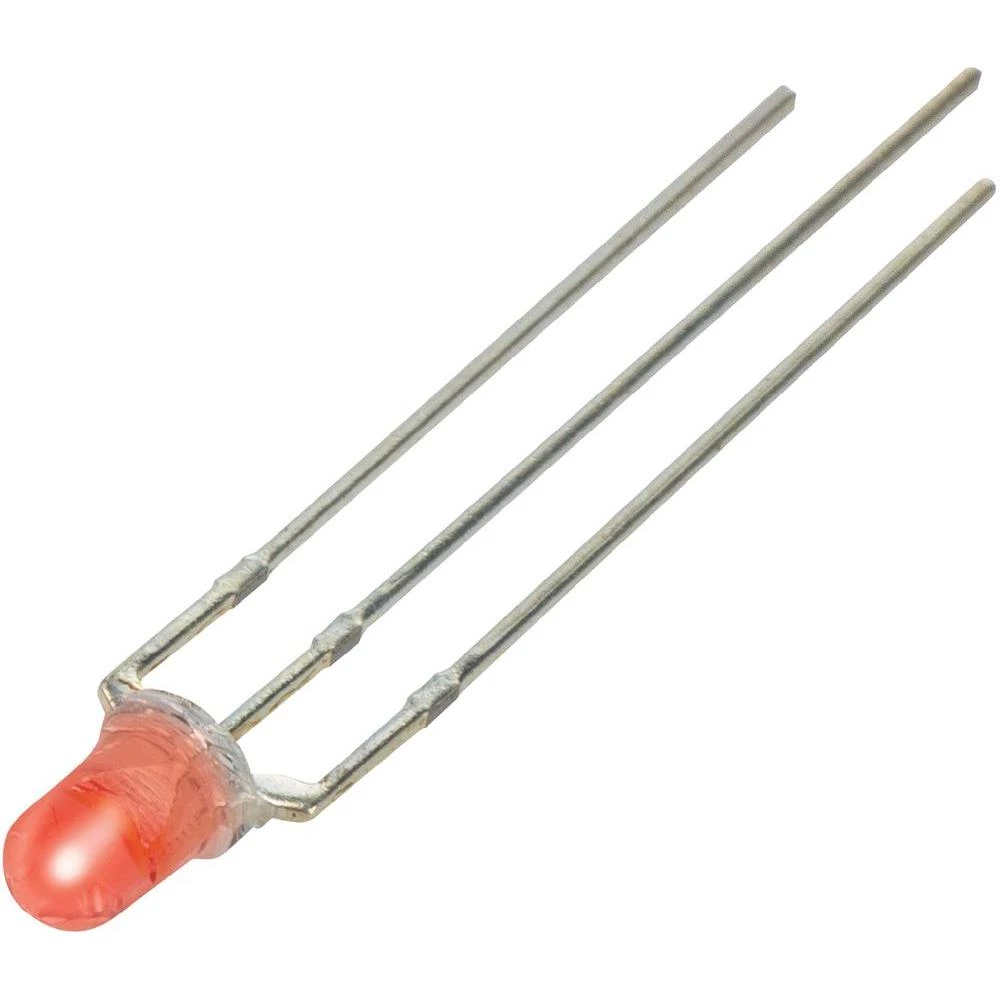 Ožičana LED crvena, bijela okrugla 3 mm 1000 mcd, 1870 mcd 46 °, 44 ° 20 mA, 20 mA 2 V, 3.3 V YBR-30FRW00-A slika