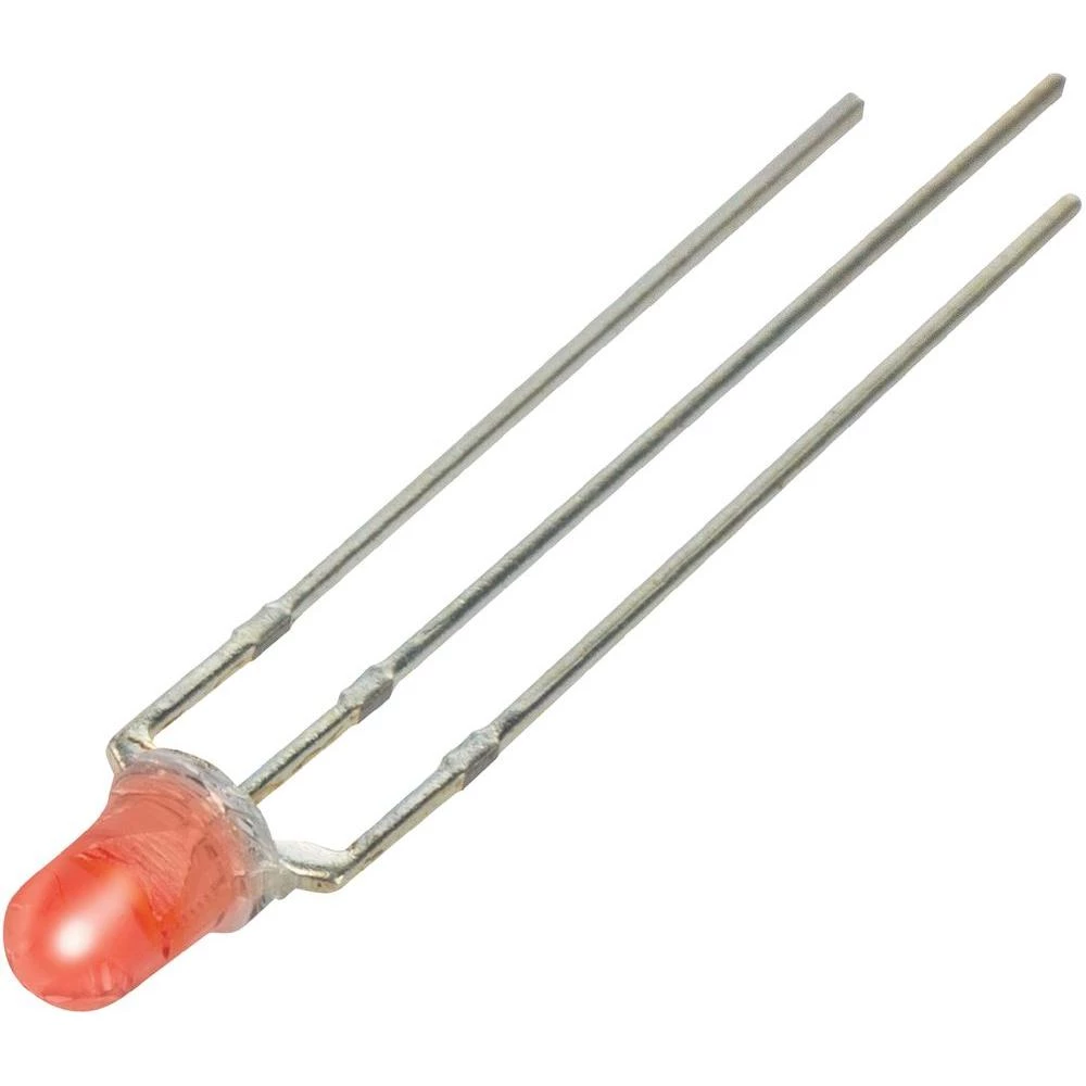 Ožičana LED crvena, bijela okrugla 3 mm 1000 mcd, 5040 mcd 34 °, 43 ° 20 mA, 20 mA 2 V, 3.3 V YBR-30FRW00-C slika