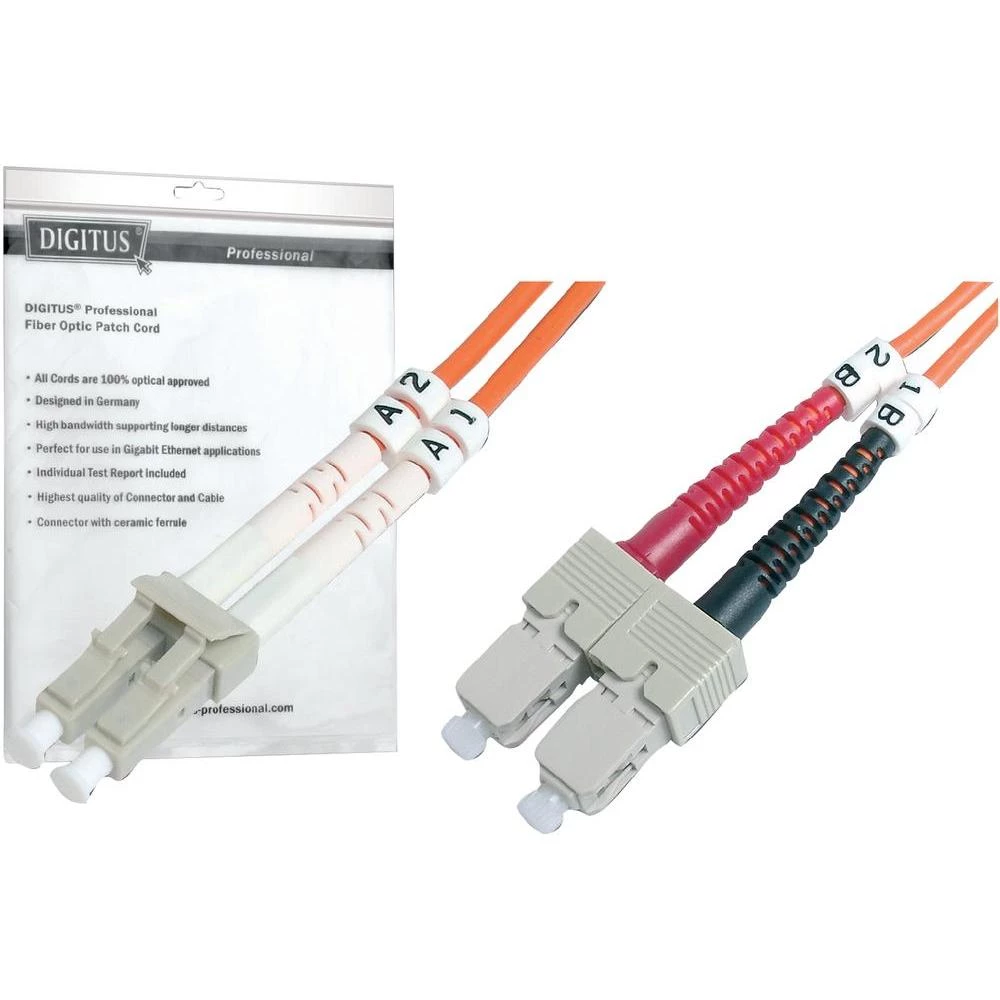 Digitus Professional Kabel svjetlovoda;Duplex Muški konektor LC / Muški konektor SC 62,5/125µ Multimode OM1 1 m slika