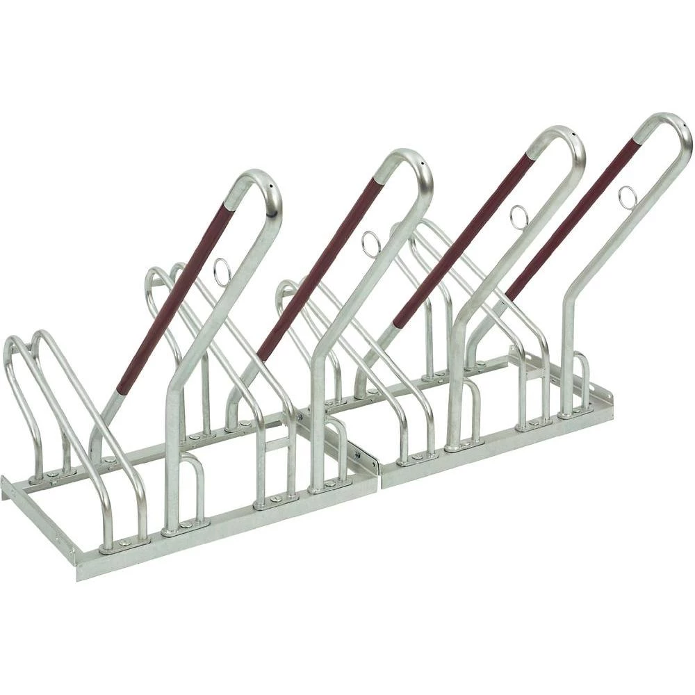 Stalak za bicikle 4 mjesta 1-strani s potpornim tračnicama Moravia 169.17.082 čelik, cink-sive boje slika