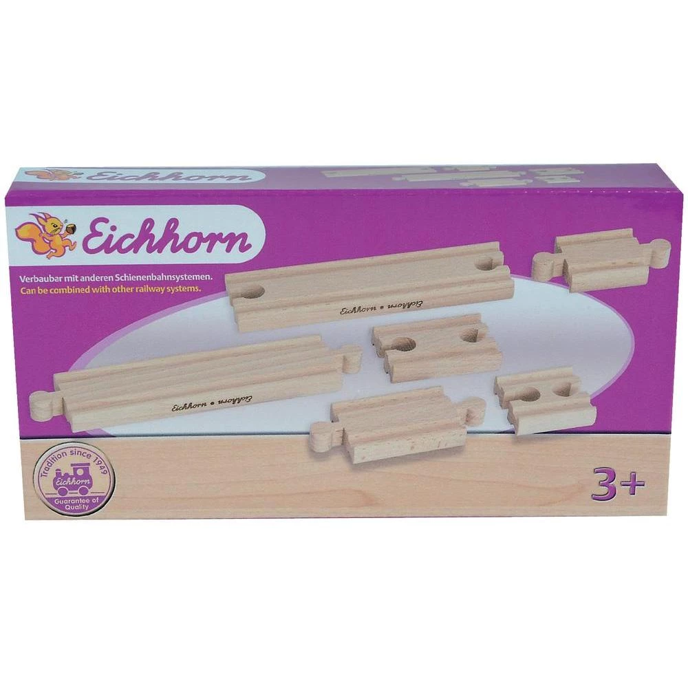 Eichhorn drvena željeznica 100001408 6-dijelni asortiman tračnica slika