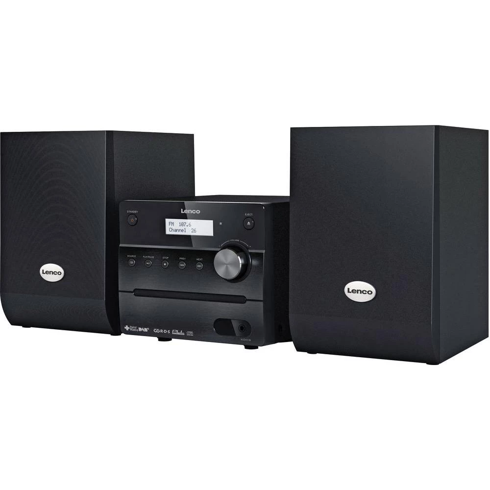 Stereo uređaj Lenco MC-148 DAB+ AUX, CD, DAB+, UKV, 10 W crne boje slika