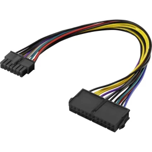 Strujni priključni kabel [1x ATX strujni utikač 14pol. - 1x ATX strujni ženski utikač 24-polni] renkforce 0.25 m šarena slika