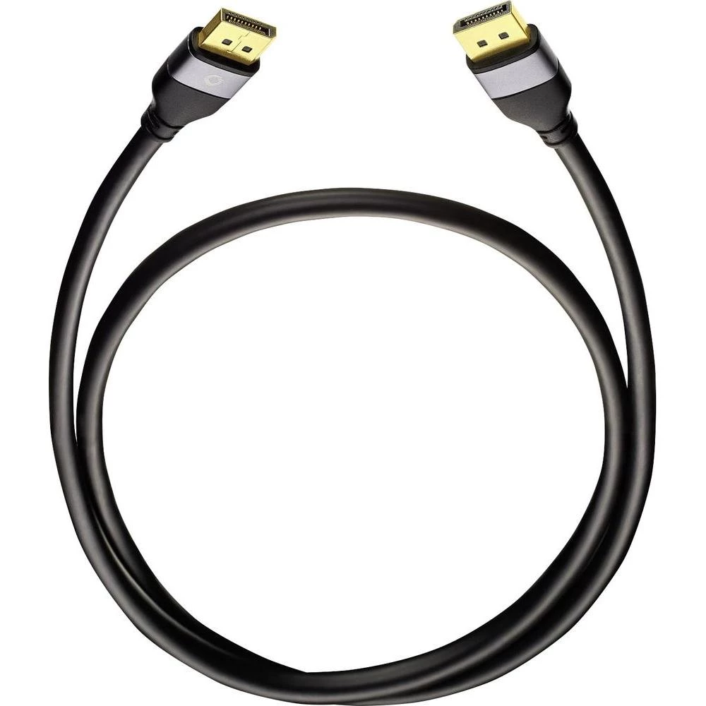 DisplayPort priključni kabel [1x DisplayPort utikač - 1x DisplayPort utikač] Oehlbach Impact Plus 1 m crna slika