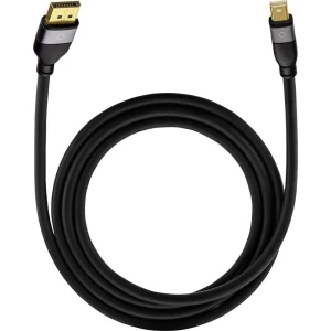 DisplayPort priključni kabel [1x Mini-DisplayPort utikač - 1x DisplayPort utikač] Oehlbach Impact Plus M1 1 m crna slika