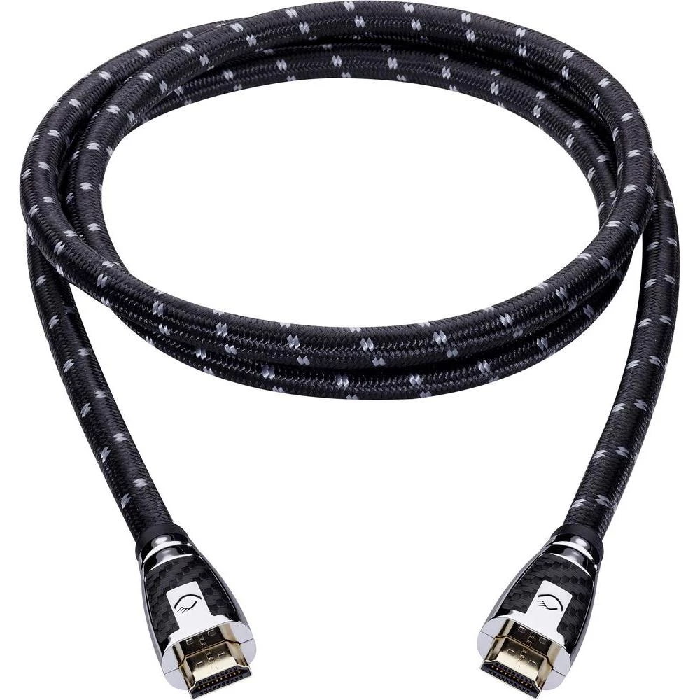 HDMI priključni kabel [1x HDMI utikač 1x HDMI utikač] Oehlbach XXL® Carb Connect MKII 5.10 m crna/siva slika