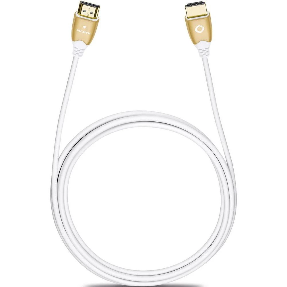 HDMI priključni kabel [1x HDMI utikač 1x HDMI utikač] Oehlbach Slim Vision 5 m crna/siva slika
