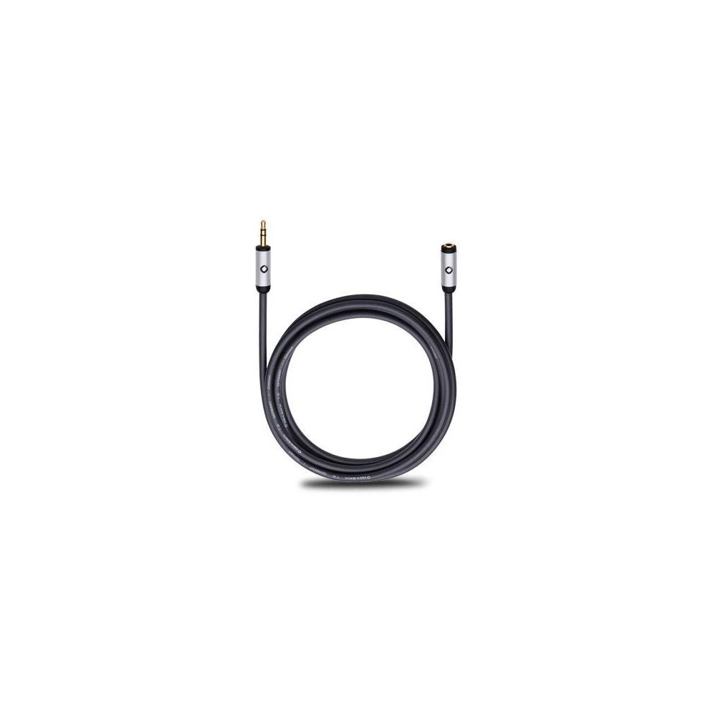 Audio produžni kabel [1x jack utikač 3.5 mm - 1x jack utičnica 3.5 mm] iConnect J-35 EX Oehlbach 5 m crna pozlaćeni utični konta slika