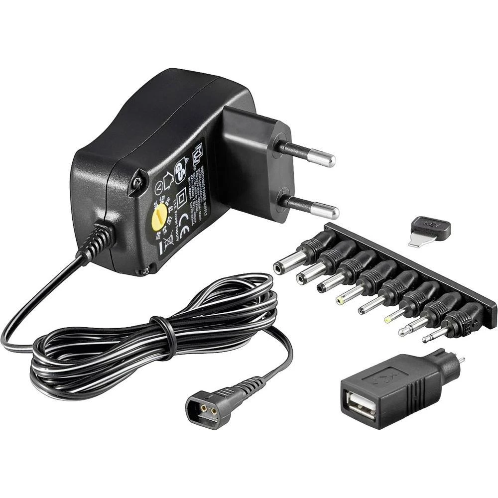Utični strujni adapter 54793 Goobay podesiv 3 V/DC, 4.5 V/DC, 5 V/DC, 6 V/DC, 7.5 V/DC, 9 V/DC, 12 V/DC 300 mA 3.6 W slika