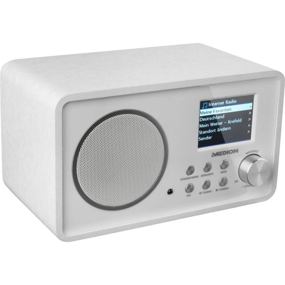 Internetski stolni radio Life E85052 (MD 87267) Medion AUX, internetski radio DLNA mogućnost bijela slika