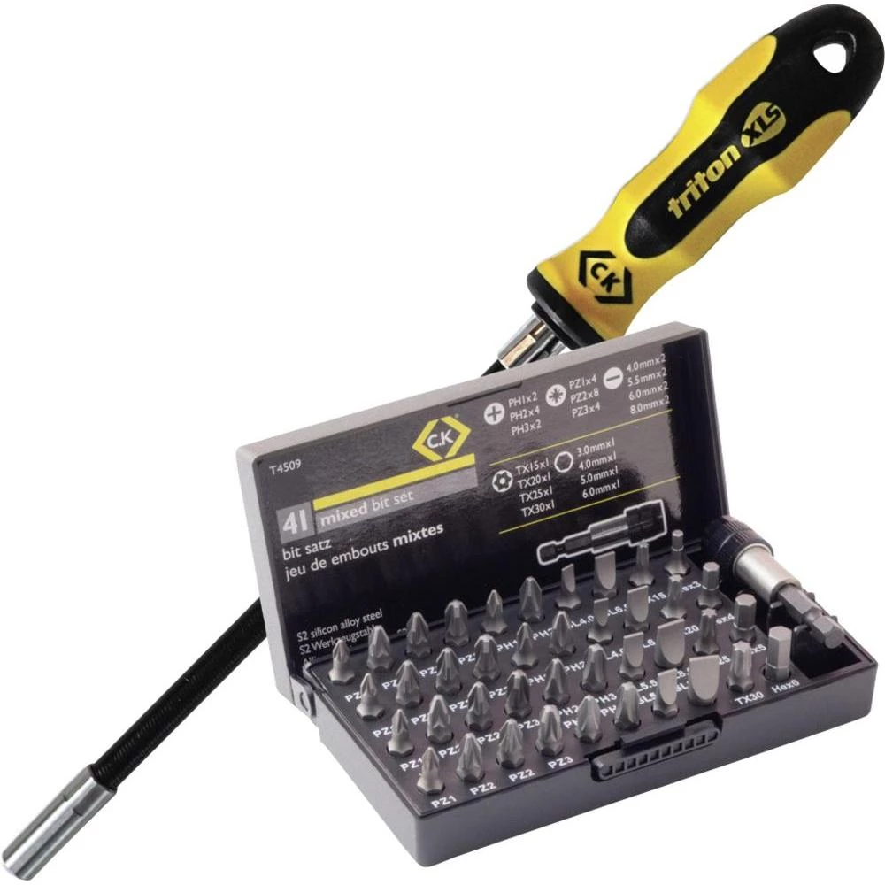 Komplet bitova 41-dijelni T4760AVI C.K. ravni, križni Pozidriv, križni Phillips, unutarnji TORX, unutarnji šesterokut uklj. drža slika