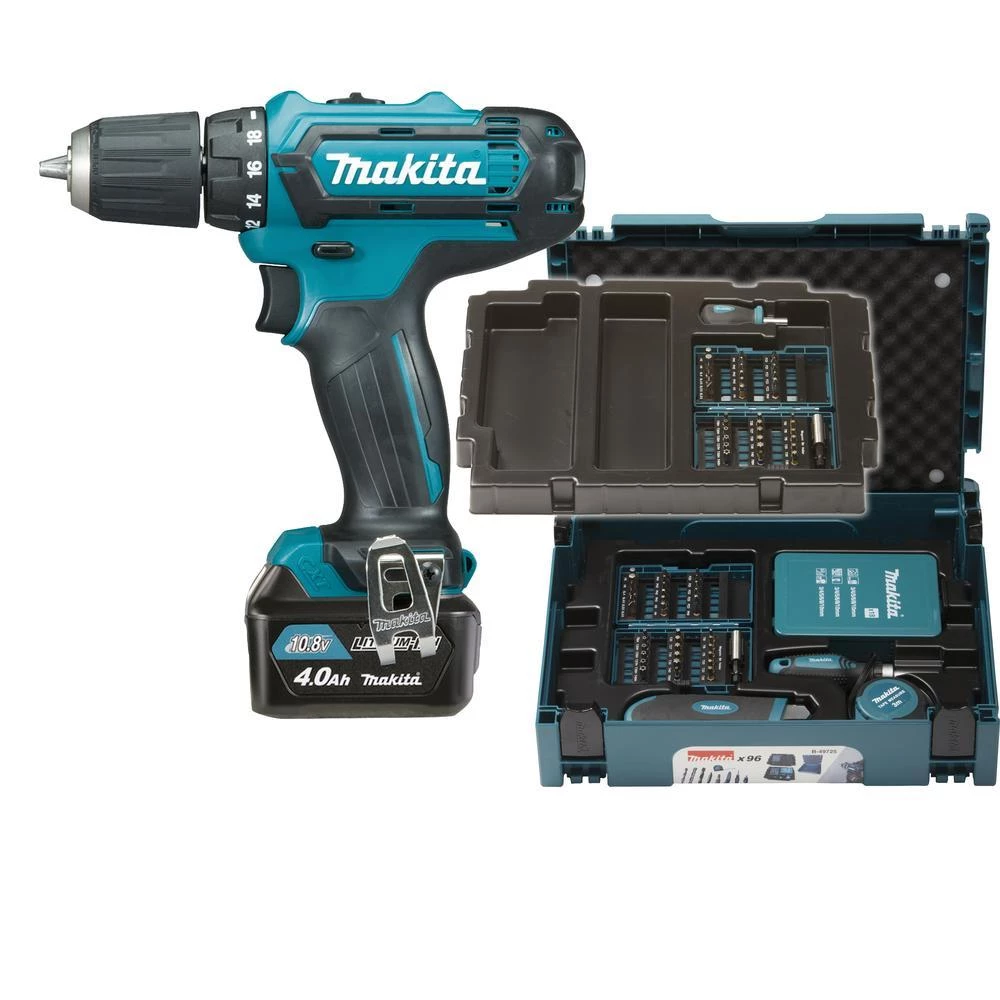 Makita DF331DSMJX1 akumulatorska bušilica-odvijač 10.8 V 4 Ah Li-Ion uklj. 2. akumulatora, uklj. kovčeg slika