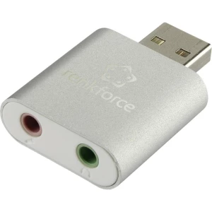 Renkforce USB adapter za slušalice i vanjska mini zvučna kartica, aluminij slika