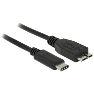 USB 3.1 priključni kabel [1x USB-C™ utikač - 1x USB 3.0 utikač Micro B] 0.50 m crne boje Delock slika