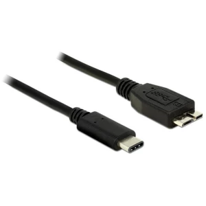 USB 3.1 priključni kabel [1x USB-C™ utikač - 1x USB 3.0 utikač Micro B] 1 m crne boje Delock slika