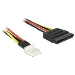 Strujni priključni kabel [1x SATA-strujni-utikač 15pol. - 1x plosnati utikač 4pol.] 0.15 m crne, crvene, žute boje Delock