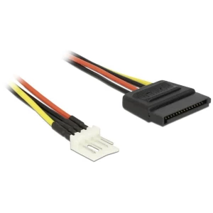 Strujni priključni kabel [1x SATA-strujni-utikač 15pol. - 1x plosnati utikač 4pol.] 0.15 m crne, crvene, žute boje Delock slika