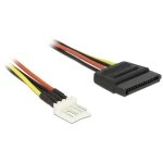 Strujni priključni kabel [1x SATA-strujni-utikač 15pol. - 1x plosnati utikač 4pol.] 0.24 m crne, crvene, žute boje Delock