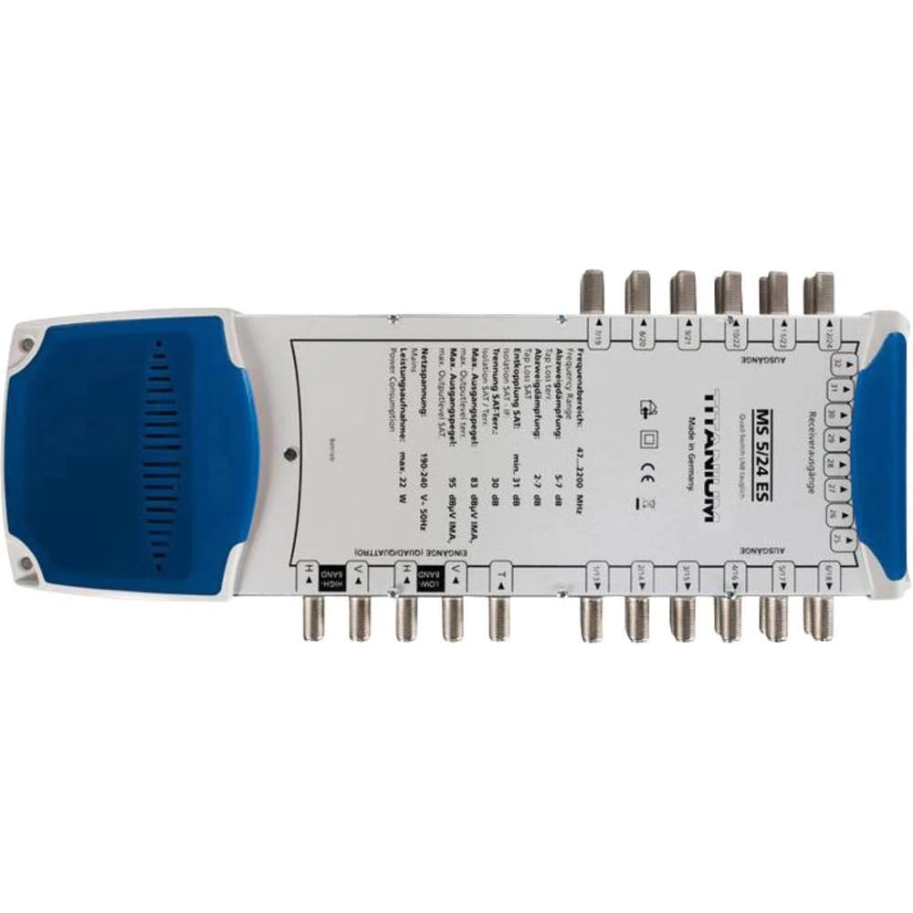 Satelitski višestruki prekidač MS 5/24 ES Smart broj ulaza (višestruki prekidač): 5 (4 SAT/1 zemaljski) broj sudionika: 24 podob slika