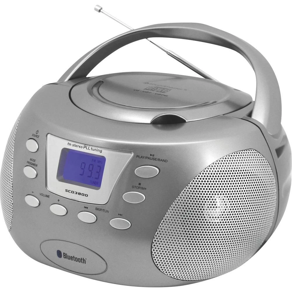 UKV CD radio SCD3800TI SoundMaster AUX, Bluetooth®, CD, UKV srebrna slika