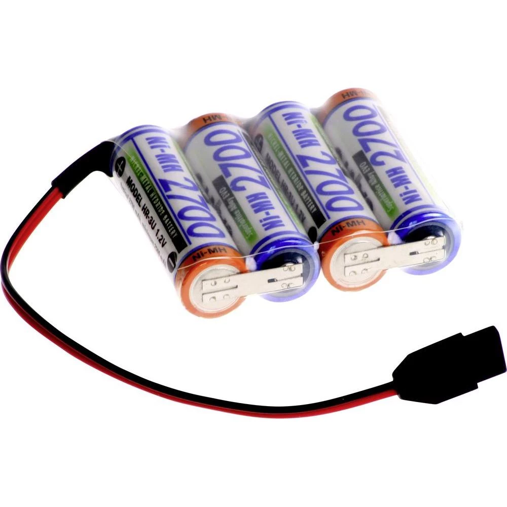 Paket baterija na punjenje 4 Mignon (AA) kabel, utikač NiMH Panasonic red F1x4 MPX 4.8 V slika