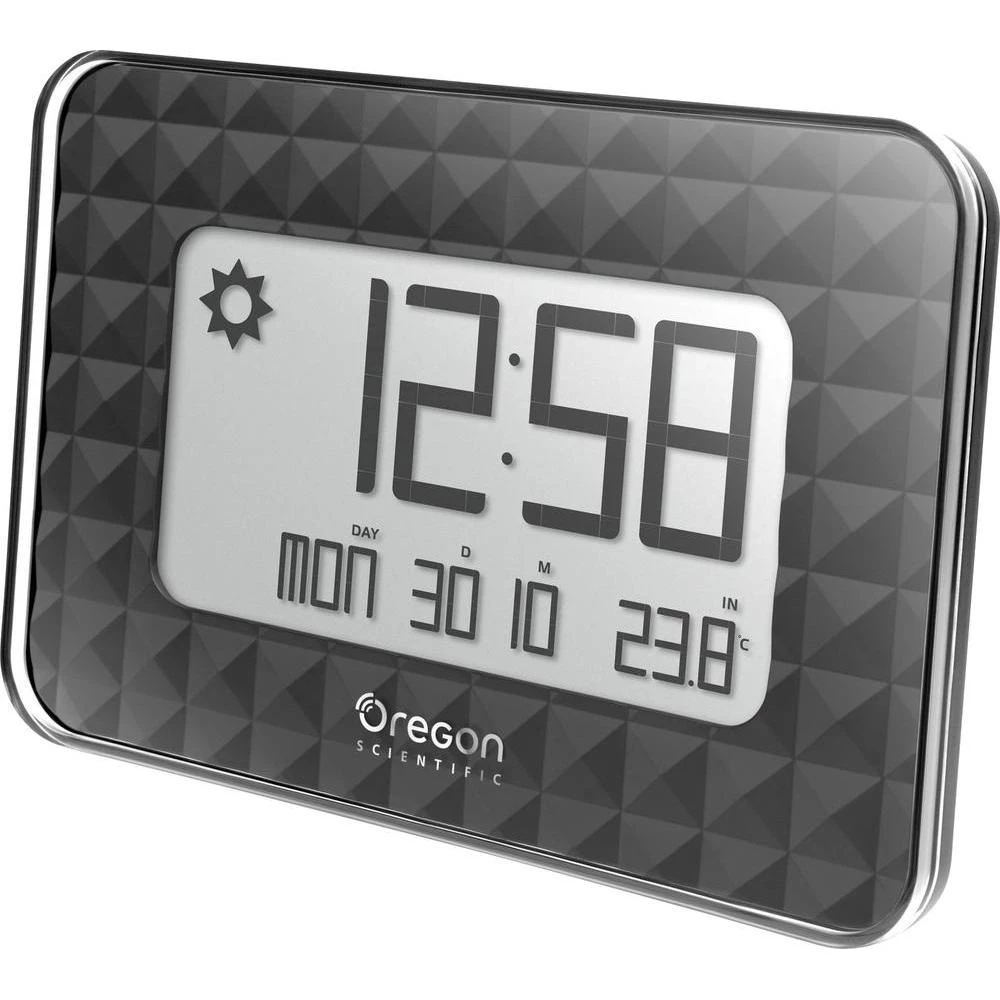 Radijski kontrolirani zidni sat Oregon Scientific JW 208 black 30 mm x 246 mm x 173 mm crni slika