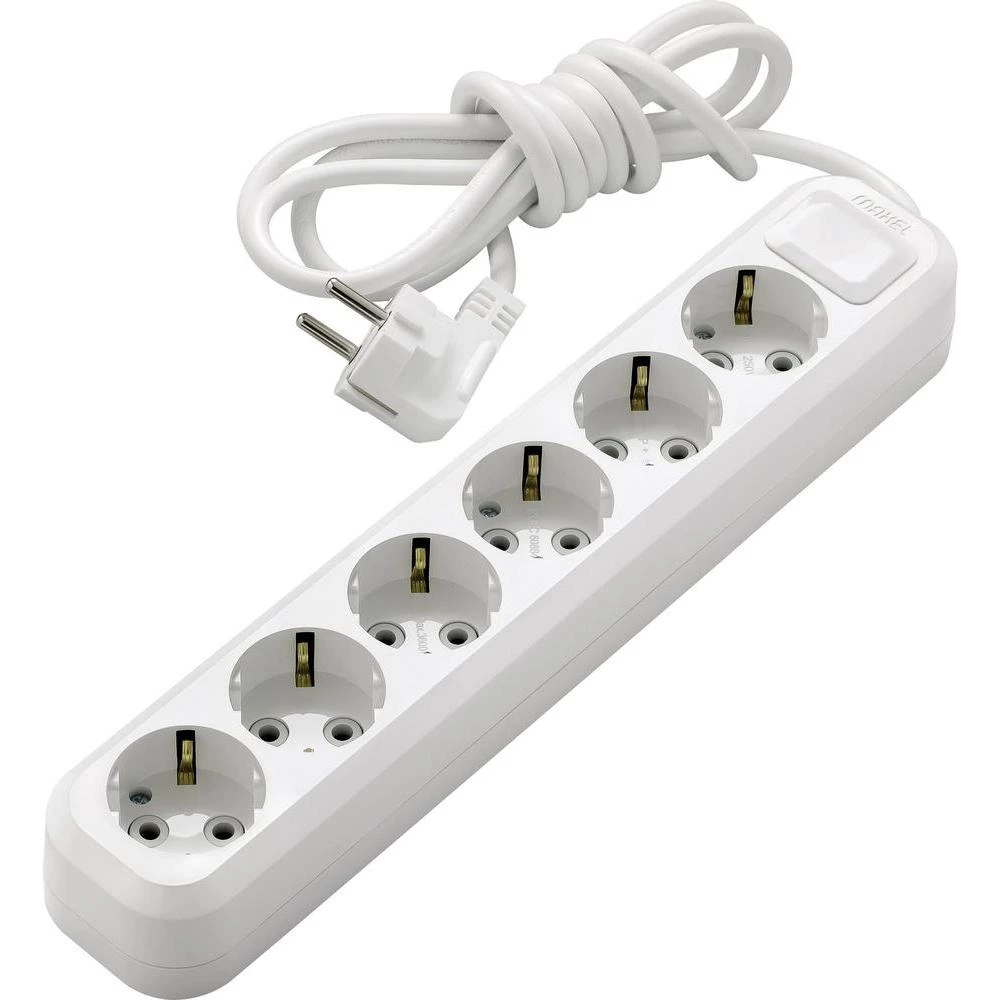 Višestruka utičnica bez prekidača MGP582 Makel 6-struka bijela zaštitni kontakt slika