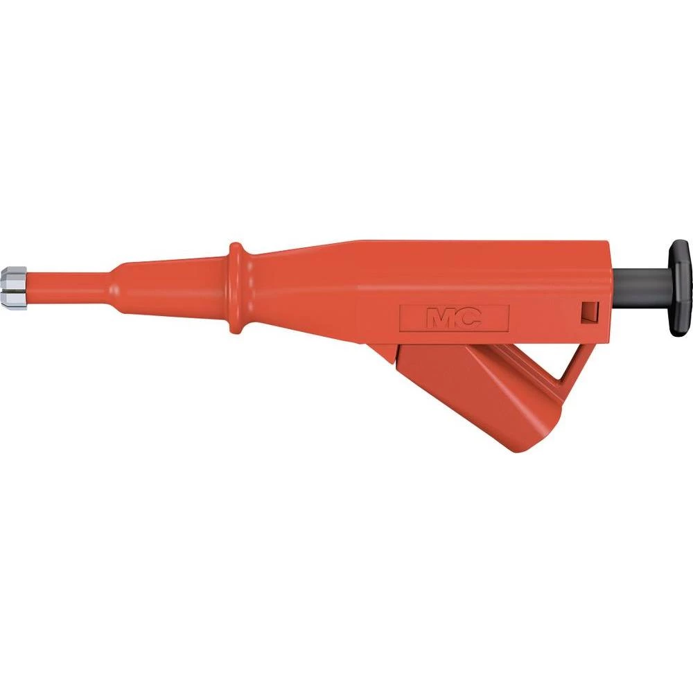 Sigurnosni utični adapter, utični priključak 4 mm CAT IV crvene boje MultiContact VARIOGRIP-6 slika