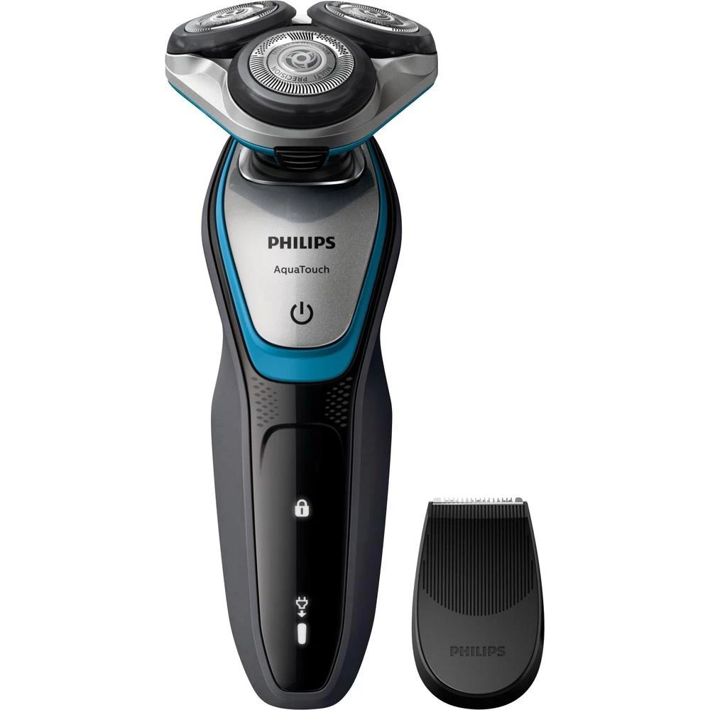Rotirajući brijaći aparat S5400/06 Philips Aqua Touch tamnosiva, plava (metalik), srebrna slika